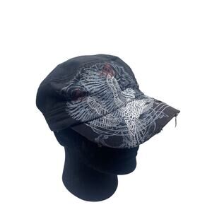 KBEthos Hat Y2K Distressed Black Studded Eagle S/M Skater Whimsigoth Grunge Emo